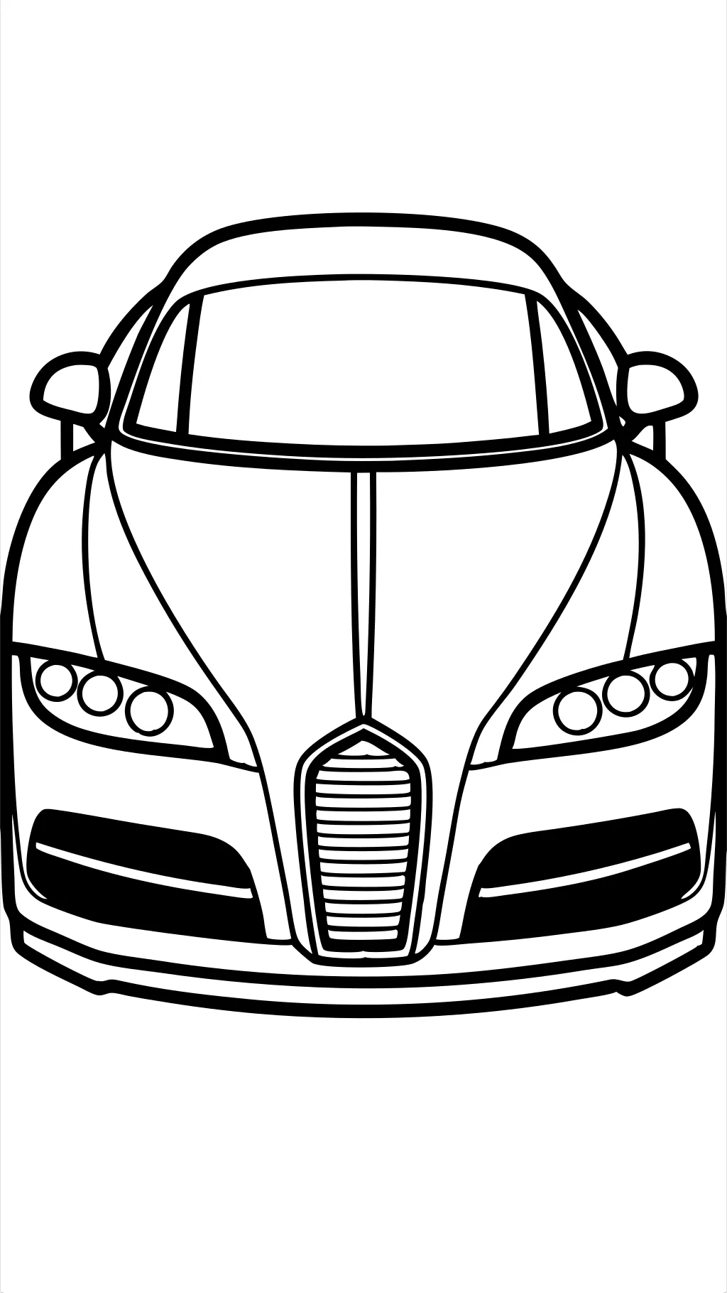 coloring pages bugatti chiron black and white outline